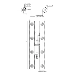 Clemenson Industrie Paumelle Picarde Coudée Sens Droite - 190 X 80 X 100 Mm -Boutique du manoir paumelle2 3