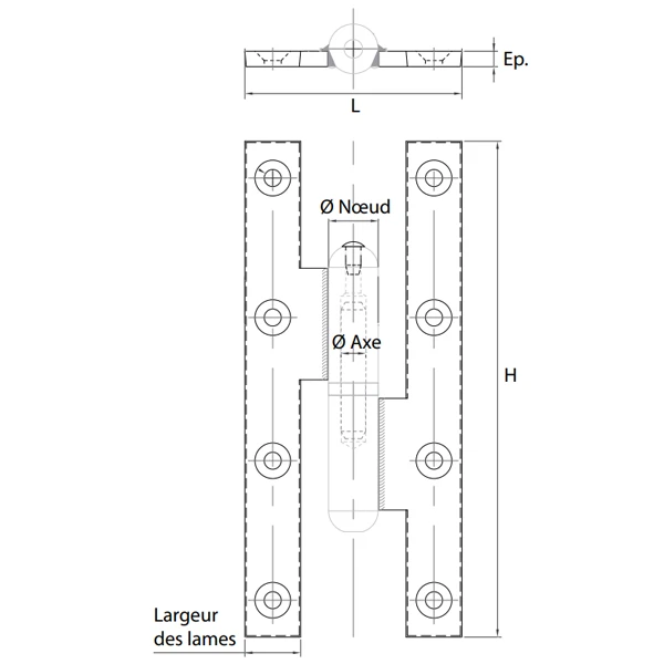 Clemenson Industrie Paumelle Picarde Clémenson Droit Acier Brut Bague Laiton - 190 X 80 Mm 2 Clemenson Industrie Paumelle Picarde Clémenson Droit Acier Brut Bague Laiton - 190 X 80 Mm - Image 2