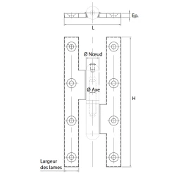 Clemenson Industrie Paumelle Picarde Clémenson Gauche Acier Brut Bague Laiton - 190 X 80 Mm