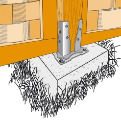 Simpson Strong-Tie Pied De Poteau Carré Sur Platine à Boulonner AG527P Simpson-Strong-Tie -Boutique du manoir pied poteau situation