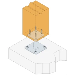 Simpson Strong-Tie Pied De Poteau Réglable Prêt à Fixer Simpson Avec Fixations - 100 à 150 Mm -Boutique du manoir pied poteau2
