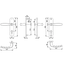 Poignée Porte Clé I New York Hoppe Porte 38-47mm Carré 7mm Alu Inox