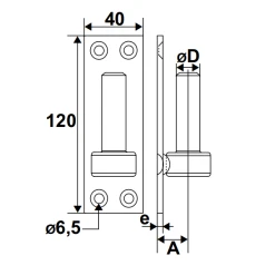 Gond Sur Plaque Torbel En Acier Zingué Blanc Diamètre 14 Mm 5 Gond Sur Plaque Torbel En Acier Zingué Blanc Diamètre 14 Mm -Boutique du manoir plaque