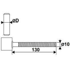 Gond Polygond à Sceller Torbel Corps Inox 316L Axe Laiton Diamètre 16 Mm
