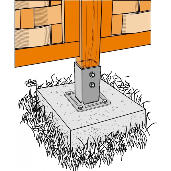 Simpson Strong-Tie Pied De Poteau Carré Sur Platine Largeur 91 Mm Hauteur 150 Mm 4 Simpson Strong-Tie Pied De Poteau Carré Sur Platine Largeur 91 Mm Hauteur 150 Mm - Image 4