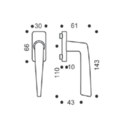 PoignĂ©e De FenĂȘtre Ă BĂ©quille Sur Platine Vachette Riviera Blanc