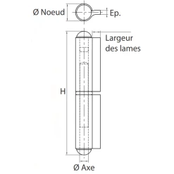 Clemenson Industrie Paumelle De Grille Roulée à Lame Courte Acier Brut Bague Laiton 60 Mm