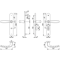 Poignée De Porte à Condamnation New York Hoppe Alu Aspect Argent 3282251