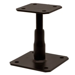 Simpson Strong-Tie Pied De Poteau Réglable Noir - Hauteur 100 à 150 Mm - Platine 100x100mm Et 130x130mm