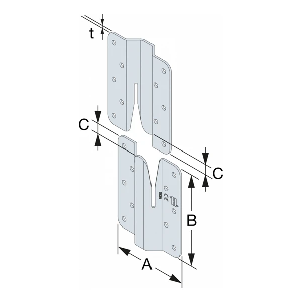 Simpson Strong-Tie Connecteur Invisible Pour Montants D'ossatures Bois ICST - Acier Galvanisé - épaisseur 2 Mm 5 Simpson Strong-Tie Connecteur Invisible Pour Montants D'ossatures Bois ICST - Acier Galvanisé - épaisseur 2 Mm - Image 5