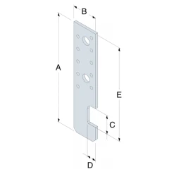 Ancrage IPN Longueur 135 Mm Largeur 40 Mm Simpson Strong-Tie HE135