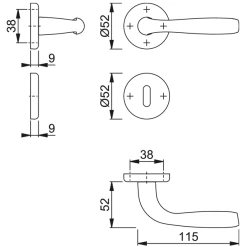 Ensemble Sur Rosace Clé En L Maribor Hoppe Alu Chromé Mat 3794395