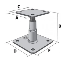 Pied De Poteau Réglable Hauteur 100-150mm Simpson Strong-Tie APB100/150 Simpson-Strong-Tie -Boutique du manoir schema 1