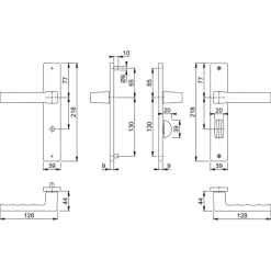 Poignée De Porte à Condamnation Toulon Hoppe Alu Noir Mat 11639775