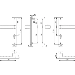 Poignée De Porte Clé En I Toulon Hoppe Alu Finition Noir Mat 11639738