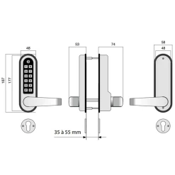 Serrure Code Mécanique Réversible à Béquille Jokey 1500 Lokod Applique -Boutique du manoir serrure code mecanique reversible bequille jokey 1500 lokod applique 3