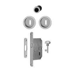 Set Porte Coulissante Intérieure à Condamnation Clé L Alu Hoppe Axe 50mm