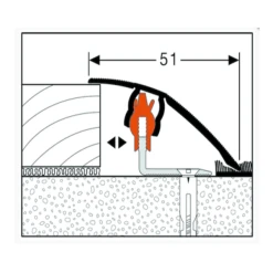Seuil De Porte Dénivelé Romus FCS-718 Aluminium Titane 0.90 Mètres -Boutique du manoir seuil4