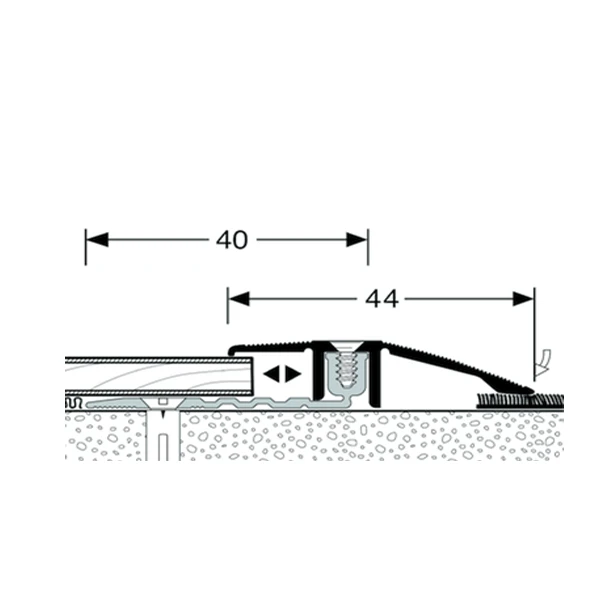 Seuil De Porte Percé PPS Romus Alu Gris Pour Dénivelé 7 à 15 Mm 1250 2 Seuil De Porte Percé PPS Romus Alu Gris Pour Dénivelé 7 à 15 Mm 1250 - Image 2