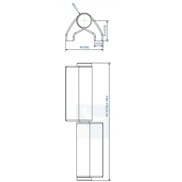 Paumelle Mantion 1514GJSOL - Réglable - Gauche - Ø 14 Mm 2 Paumelle Mantion 1514GJSOL - Réglable - Gauche - Ø 14 Mm – Image 2